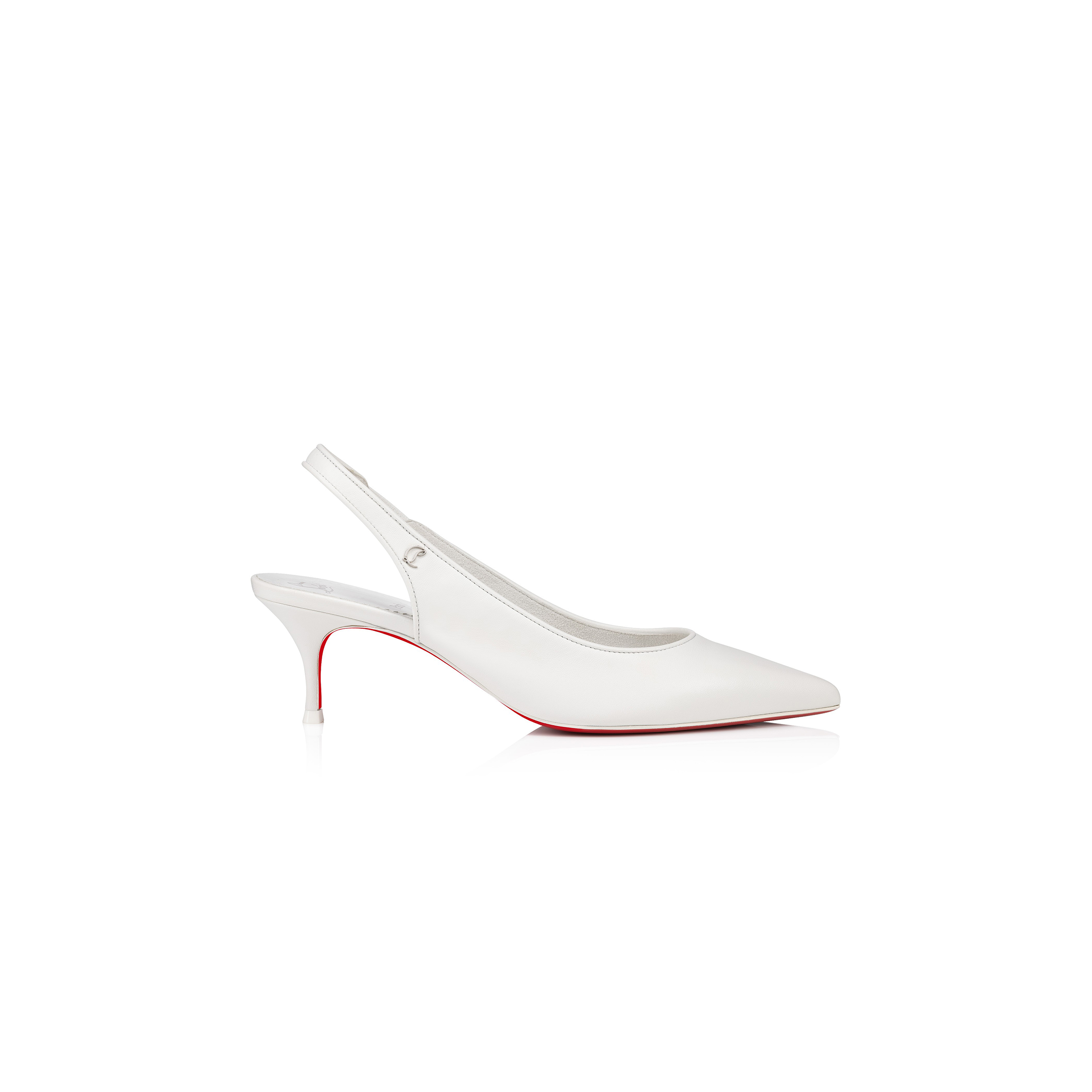 CHRISTIAN LOUBOUTIN SPORTY KATE SLING 55 MM SLING BACK PUMPS-NAPPA LEATHER-BIANCO-WOMEN 3240004W302